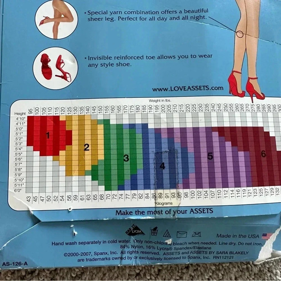 Assets by Sara Blakely Size 5 Shapers Body Shaping Pantyhose Control Spanx Buff - Picture 3 of 4